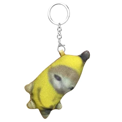 brooksnaji Banana Katze - Plüsch -Ornament -Schlüsselbund, Süße Katzeförmige Neuheit Accessoires | Maskottchen Mit MIAU, Sound keychan Mit Interessantem Design, Geburtstag, Hallowe von brooksnaji