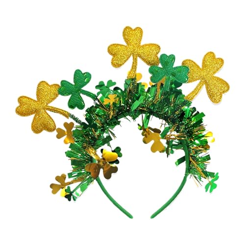 brooksnaji Haargummis Kleeblatt Irisches Stirnband Grüne Haarreifen Kleeblatt St. Patrick's Day Haarbänder Karneval Fasching Irischer Tag Haarreifen mit Dose f von brooksnaji