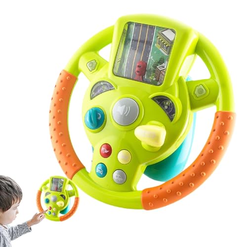 brooksnaji Interaktives Lenkrad-Spielzeug – Kinder-Lenkrad-Spielzeug, Vorgetäuschtes Auto-Lernspielzeug, Simulations-Fahrerlebnis, Musik-Spielset Für Mädchen Und jungn von brooksnaji