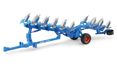 bruder 02250 - LEMKEN Aufsattel-Drehpflug Vari-Titan - 1:16 Bodenbearbeitungsmaschine Traktor-Anhänger Bauernhof Landwirtschaft Spielzeug, Blau von bruder