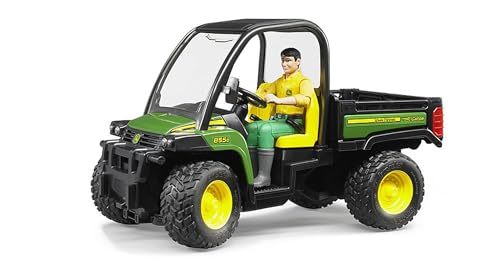 Bruder 02490 - John Deere Gator XUV 855D mit Fahrer - 1:16 Fahrzeuge, Landwirtschaft, Forstwirtschaft, Arbeiter, bworld Figur, Transporter, Jeep, Geländewagen von bruder