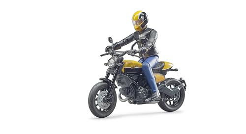 bruder 63053 - Scrambler Ducati Full Throttle, Motorrad und Fahrer - 1:16 Motorrad Spielzeug-Figur Motorcross von bruder