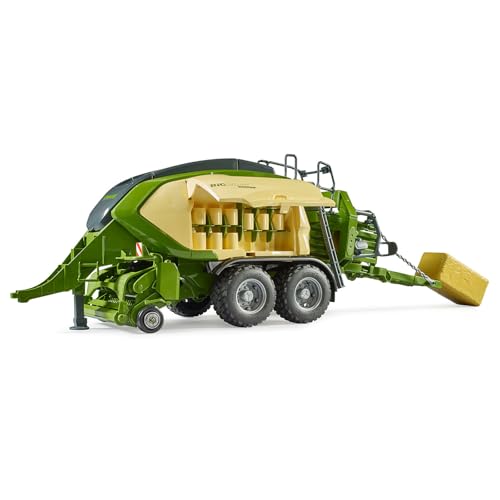 bruder 02033 - Krone Big Pack 1290HDP VC mit 2 Quaderballen - 1:16 Landwirtschaft, Ballenpresse, Bauernhof, Feldarbeit, Erntemaschine, Traktor Zubehör, Anhänger, Stroh, Heupresse, Ballenwickler von bruder