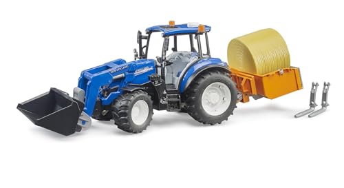 bruder 02187 - New Holland T5.120 mit Frontlader, Ladekasten, Gabeln und Rundballen - 1:16 Traktor, Fahrzeuge, Bauernhof, Bulldog bruder 02187 - New Holland T5.120 mit Frontlader, Ladekasten, Gabeln und Rundballen - 1:16 Traktor, Fahrzeuge, Bauernhof, Bulldog von bruder