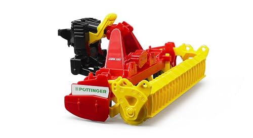 bruder 02346 - Pöttinger Lion 3002 Kreiselegge - 1:16 Traktor-Anhänger Spielzeug Bauernhof Landwirtschaft von bruder