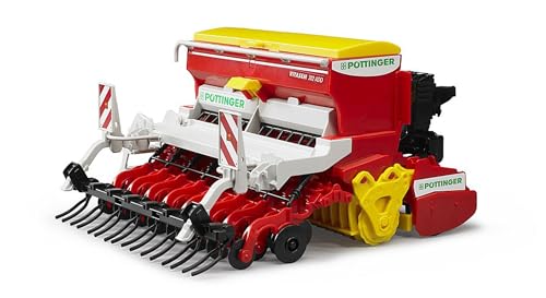 bruder 02347 - Pöttinger Vitasem 302ADD Kreiselegge-Sämaschine - 1:16 Traktor Anhänger, Spielzeug, Bauernhof, Landwirtschaft von bruder