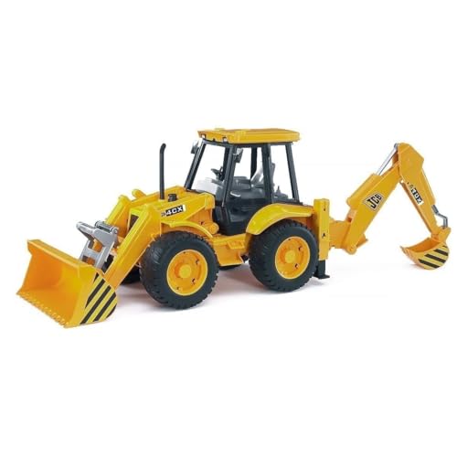 bruder 02428 - JCB 4CX Baggerlader - 1:16 Frontschaufel, Heckbagger, Baustelle, Baufahrzeug, Baumaschine, Spielzeug, Radlader von bruder