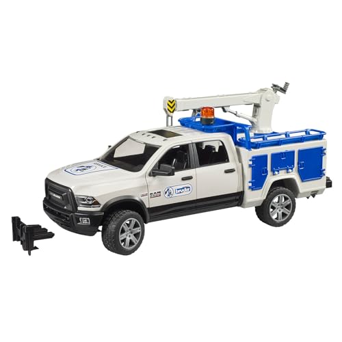 bruder 02509 - RAM 2500 Service Truck mit Rundumleuchte - 1:16 Fahrzeuge, Jeep, Transporter, Spielzeug ab 4 Jahre von bruder