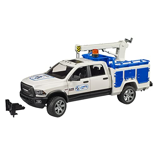 bruder 02509 - RAM 2500 Service Truck mit Rundumleuchte - 1:16 Fahrzeuge, Jeep, Transporter, Spielzeug ab 4 Jahre von bruder