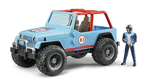 bruder 02541 - Jeep Cross Country Racer blau mit Rennfahrer - 1:16 Geländewagen Auto Offroad-Fahrzeug Rennauto Rennwagen von bruder