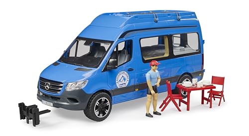 bruder 02684 - MB Sprinter Camper mit Fahrer - 1:16, Fahrzeug, Wohnmobil, Reisemobil, Transporter, Camper, Van, Campingbus, Spielzeug ab 4 Jahre von bruder