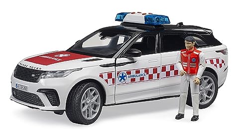 bruder 02885 - Range Rover Velar Notarztfahrzeug mit Fahrer und Light & Sound Modul - 1:16 Fahrzeuge, Einsatzwagen, Krankenwagen, Rettungswagen, Sanitäter, Ambulance, Einsatzfahrzeuge von bruder