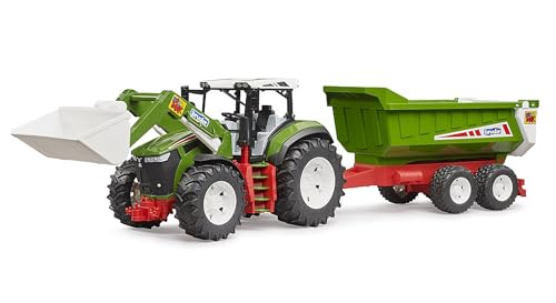 bruder 03452 - Roadmax Traktor mit Frontlader und Kippanhänger - Fahrzeuge Landwirtschaft, Bauernhof, Bulldog, Trecker, Schlepper, Spielzeug ab 2 Jahre von bruder