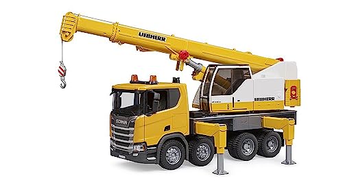 bruder 03571 - Scania Super 560R Liebherr Kran-LKW mit Light & Sound Modul - 1:16 Fahrzeuge, Baufahrzeug, Kranwagen, Lastwagen, Spielzeug ab 4 Jahre von bruder