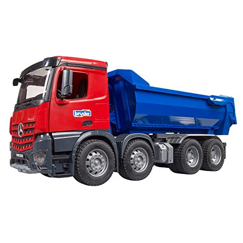 bruder 03621 - MB Arocs Halfpipe Kipp-LKW - 1:16 Fahrzeuge, Lastwagen, Truck, Baufahrzeug, Baustelle, Spielzeug ab 3 Jahre von bruder