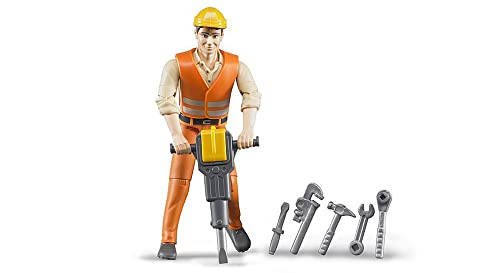 bruder 60020 - Bauarbeiter mit Zubehör - 1:16 Spielzeug-Figur bworld BAU-Fahrzeug Mensch von bruder