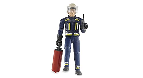 bruder 60100 - Feuerwehrmann mit Zubehör - 1:16 Spielzeugfigur, Mann, Mensch, Figuren Set, Feuerwehrauto, Einsatz von bruder