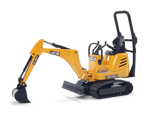 bruder 62003 - JCB Mikrobagger 8010 Cts - 1:16 Baustelle Baufahrzeug Löffelbagger Minibagger bworld Baumaschine Spielzeug von bruder