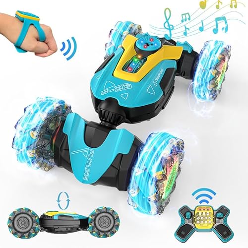 Ferngesteuertes Auto, 360° Drehbares 4WD RC Auto Kinder, 2,4GHz Intelligente Fernbedienung Auto Spielzeug Kinderspielzeug mit Lichtern Musik Spray ab 5-12 Jahren, Weihnachts Geschenke Mädchen Junge von Bubbacare