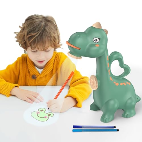 bubbacare Zeichenprojektor für Kinder, Kinderprojektor mit 48 Mustern, Dinosaurier Zeichen & Kognitives Zeichenprojektor, Projektor Verfolgen & Zeichnen Toy für Kinder, Jungen & Mädchen 6–12 Jahren von bubbacare