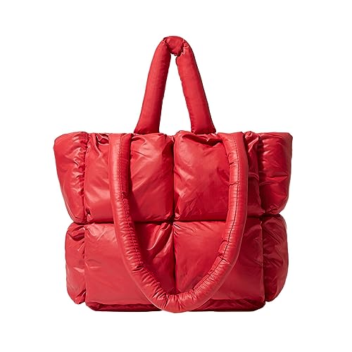 budiniao Kissentasche, leicht und bequem, praktisch gepolstert, stilvoll, Farbauswahl, große Kapazität, Puffer Einkaufstasche, Umhängetasche, Rot von budiniao