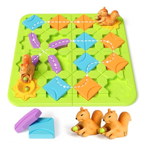 Kinderspielzeug STEM Brettspiele - Logical Road Builder Educational Brain Teasers Puzzles Spielzeug, Vorschule Lernen Geburtstag Geschenke Kinder Jungen Mädchen Alter 4-8 Jahre alt von burgkidz