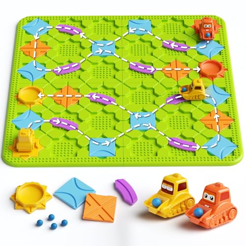 Kinderspielzeug Brettspiele - Große logische Straße Builder Puzzle-Labyrinth Spiele für 4 5 6 7 Jahre Jungen Mädchen, Brain Teasers Montessori Spiele für Multiplayer Geschenke Kinder von burgkidz