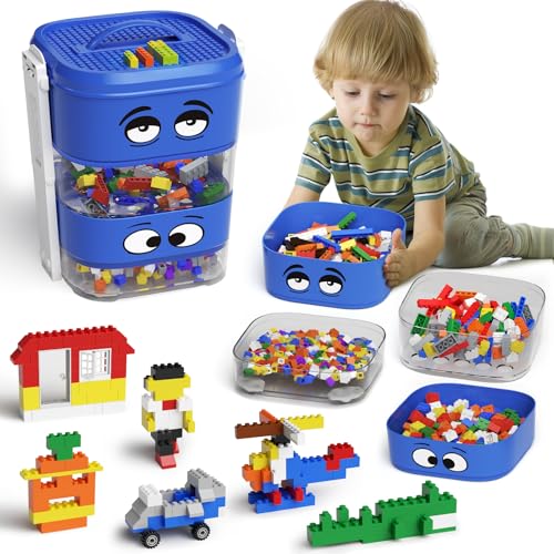 burgkidz Bausteine Spielzeug Set,197 Stück Bauklötze Brick umfasst Flugzeug, Baum Form mit Blöcken Sortierer Box, Grundlegendes STEM-Spielzeug Geschenk, kompatibel mit Allen großen Marken von burgkidz