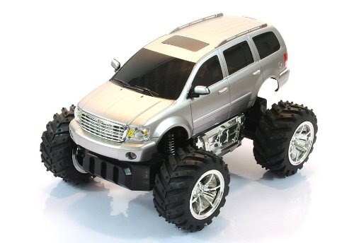 RC OFF-Road Chrysler Aspen Monstertruck - Maßstab.: 1:22 - ferngesteuert - komplett Set - Farbe.: Silber - Lizenz-NACHBAU von busduga