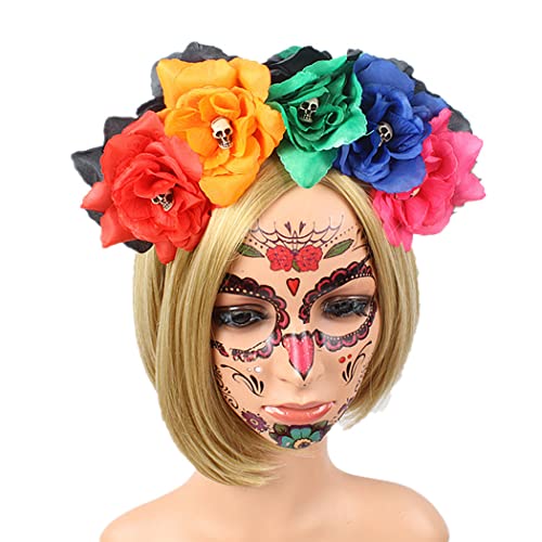 Festliches Haarband mit Kunstblumen, Halloween-Haarreifen für Mode-Partys von byepica