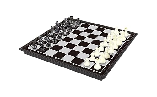 Tragbares Schachspiel - Magnetisches Schach - Damen Lernspiel mit Magneteffekt - Magnetisches Schachspiel für Familientreffen und Reisen - Verbessert die Denkfähigkeiten von caits