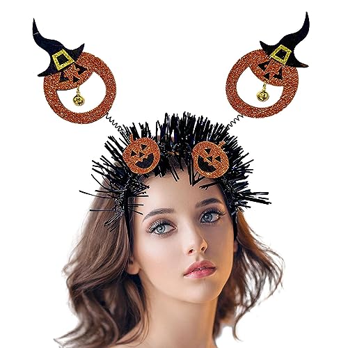 caits Halloween-Kürbis-Haarreifen, Halloween-Haarschmuck, orangefarbener Kürbis-Haarschmuck, mit Glocken, Haarreifen mit Kürbis-Glocke, Halloween-Haarreif für Kinder von caits