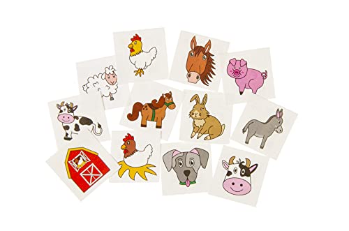 cama24com Bauernhof Kinder-Tattoos 36 Stück als Mitgebsel oder Give-Away auf dem Kindergeburtstag mit Palandi® Sticker von cama24com