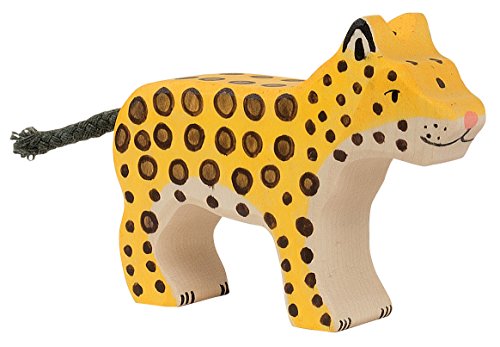 Leopard klein Safari Holzfigur Holzspielzeug von Holztiger mit Palandi® Sticker von cama24com