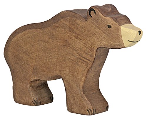 cama24com Braunbär Bär Holzfigur Holzspielzeug von Holztiger mit Palandi® Sticker von cama24com