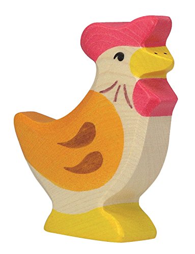 cama24com Huhn Bauernhof Holzfigur Holzspielzeug von Holztiger mit Palandi® Sticker von cama24com