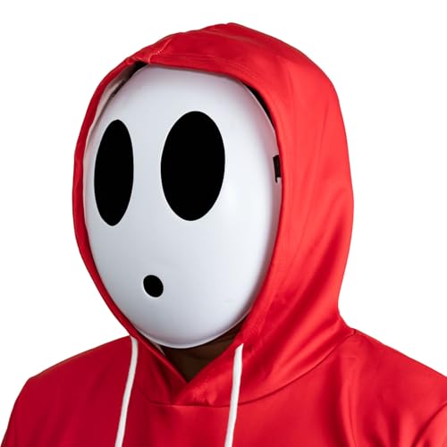 camzezy Shy Guy Cosplay Kostüm Maske für Halloween Full Face White Mask Game Cosplay Kostüm Requisiten Zubehör für Halloween von camzezy