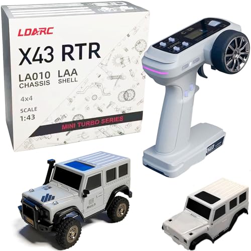 LDARC Mini RC Crawler 1:43 4WD All Terrain RC Rock Truck Ideal Für Raupenfahrzeug-Enthusiasten 2.4Ghz Maßstab Ferngesteuertes Auto Modell Kommt Mit DIY Weißer Karosserie(Grau) von captainrc