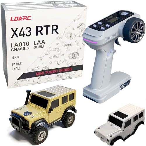 LDARC Mini RC Crawler 1:43 4WD All Terrain RC Rock Truck Ideal Für Raupenfahrzeug-Enthusiasten 2.4Ghz Maßstab Ferngesteuertes Auto Modell Kommt Mit DIY Weißer Karosserie(Wüstengelb) von captainrc