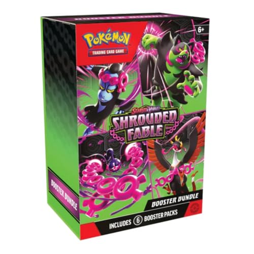 Pokémon Scarlet & Violet 6.5 Shrouded Fable Booster Bundle EN - 6 Booster Packs + 100 cardcosmos Sleeves | Exklusive Sammler-Edition | Perfekt für Spieler & Sammler von cardcosmos