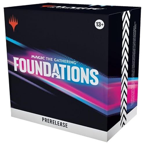 Magic: The Gathering - Foundations Prerelease Pack (Englisch) | 6 Play Booster, Foil Stamped Premium, Promo, Arena & Specialty Card | Deckbox + 100 cardcosmos Sleeves von cardcosmos