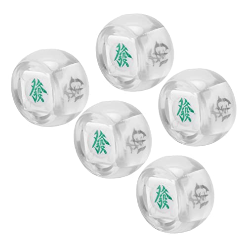 5pcs Mahjong Wind Direction Dice Set, Ost, Süd, West, Norden, Plastikmaterial Sphere Entertainment Game Würfel für Mahjong -Brettspiele Freigelassene Trinkspiele (Klar) von cardyven