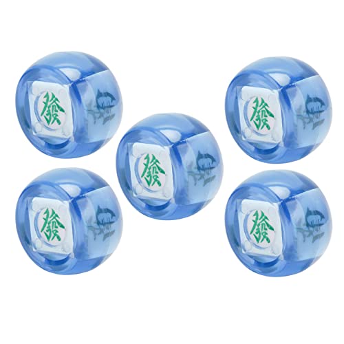 5pcs Mahjong Wind Direction Dice Set, Ost, Süd, West, Norden, Plastikmaterial Sphere Entertainment Game Würfel für Mahjong -Brettspiele Freigelassene Trinkspiele (Transparent blau) von cardyven