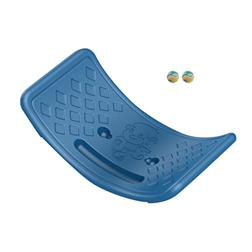 Balance Board, Plastic Sheesaw Board Wackble Balance Board Kinder Rocking Sheesaw Balance Board mit Elastic Ball für Kinder Kleinkinder Teenager Balance Education Board, 50 x 23,5 (Blue) von cardyven