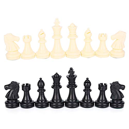 Schachstücke, Plastikschacher Set 32 ​​Schwarz -Weiß -Schach -Stücke Internationales Schachspiel Komplettes Schachkarten ohne Schachbrett 64 mm groß von cardyven