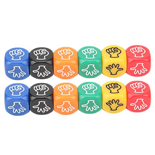 cardyven 12pcs 20mm Finger Ratenspiel Würfel, 6 -seitig 6 Farben Rock Paper Scissors Game Dice Brettspiele Würfel für Erwachsene Kinderfamilienfamilie, Klassenzimmer Mathematik von cardyven