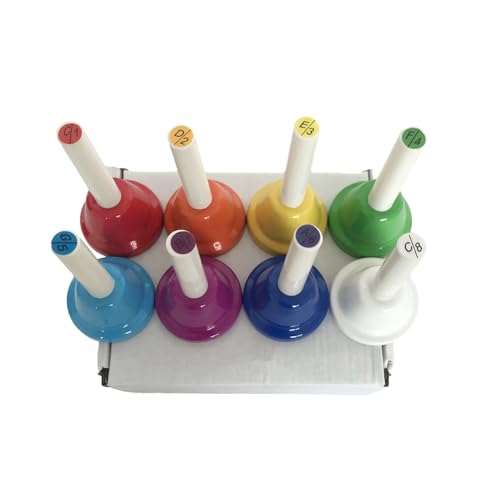 Handglocken mit 8 Noten, bunte Hand-Percussion-Glocken, Orff-Musikinstrument, Kinder-Musikglocken, Spielzeug, Urlaub, Partyzubehör von carotoe