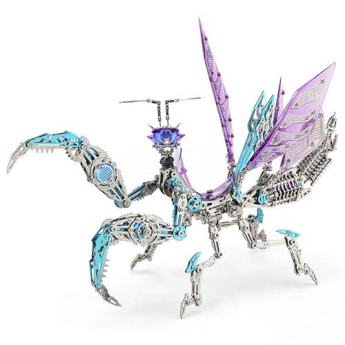 3D Metallpuzzles für Erwachsene, Giant Mantis Metall Modellbausätze, 3D Metallpuzzle Mechanische Betende Mantis Bausteine, DIY für Montage, High-End-Geburtstagsgeschenke für Männer [Lila] von carve ideas
