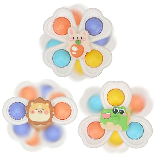 Baby-Spinner mit Saugnäpfen, Zappelspielzeug mit animatronischem 3D-Design für Kinder und Kleinkinder (Farm) von caterbee