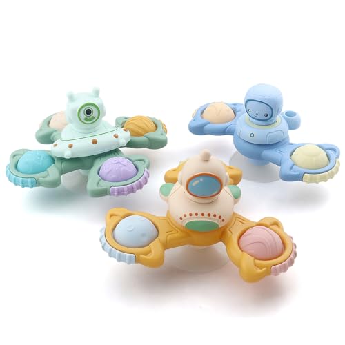 Baby-Spinner mit Saugnäpfen, Zappelspielzeug mit animatronischem 3D-Design für Kinder und Kleinkinder (Space) von caterbee